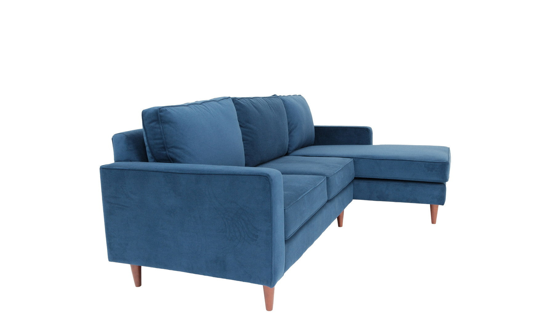 Navy Blue Polyester Blend L Shaped Two Piece Corner Sectional