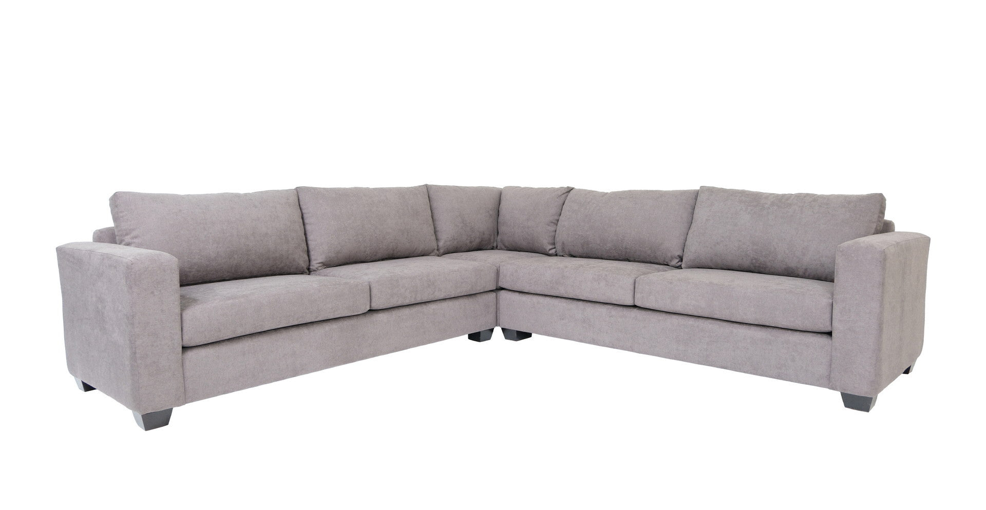 Gray Polyester Blend L Shaped Three Piece Sectional
