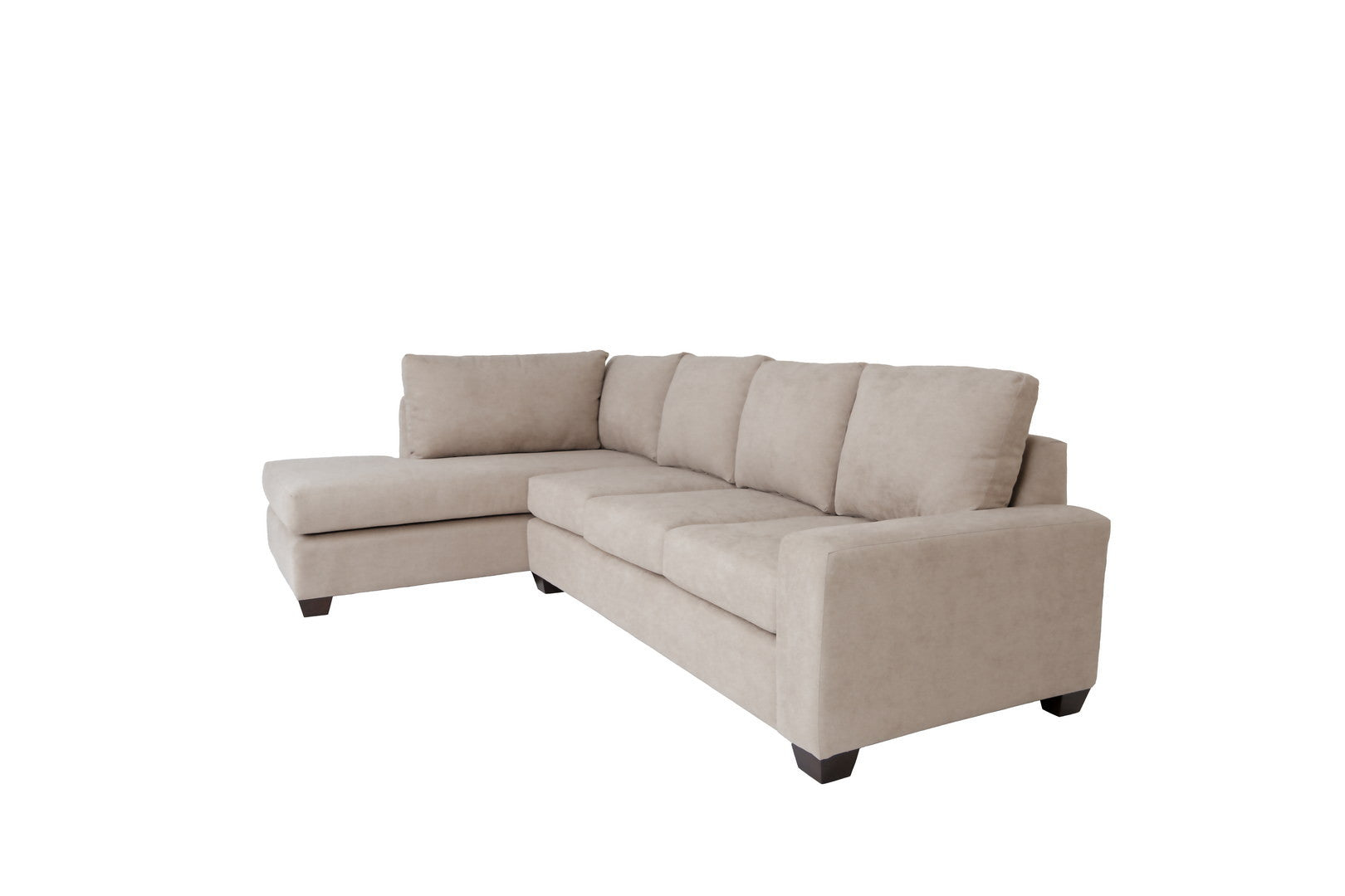 Tan Polyester Blend L Shaped Two Piece Sectional