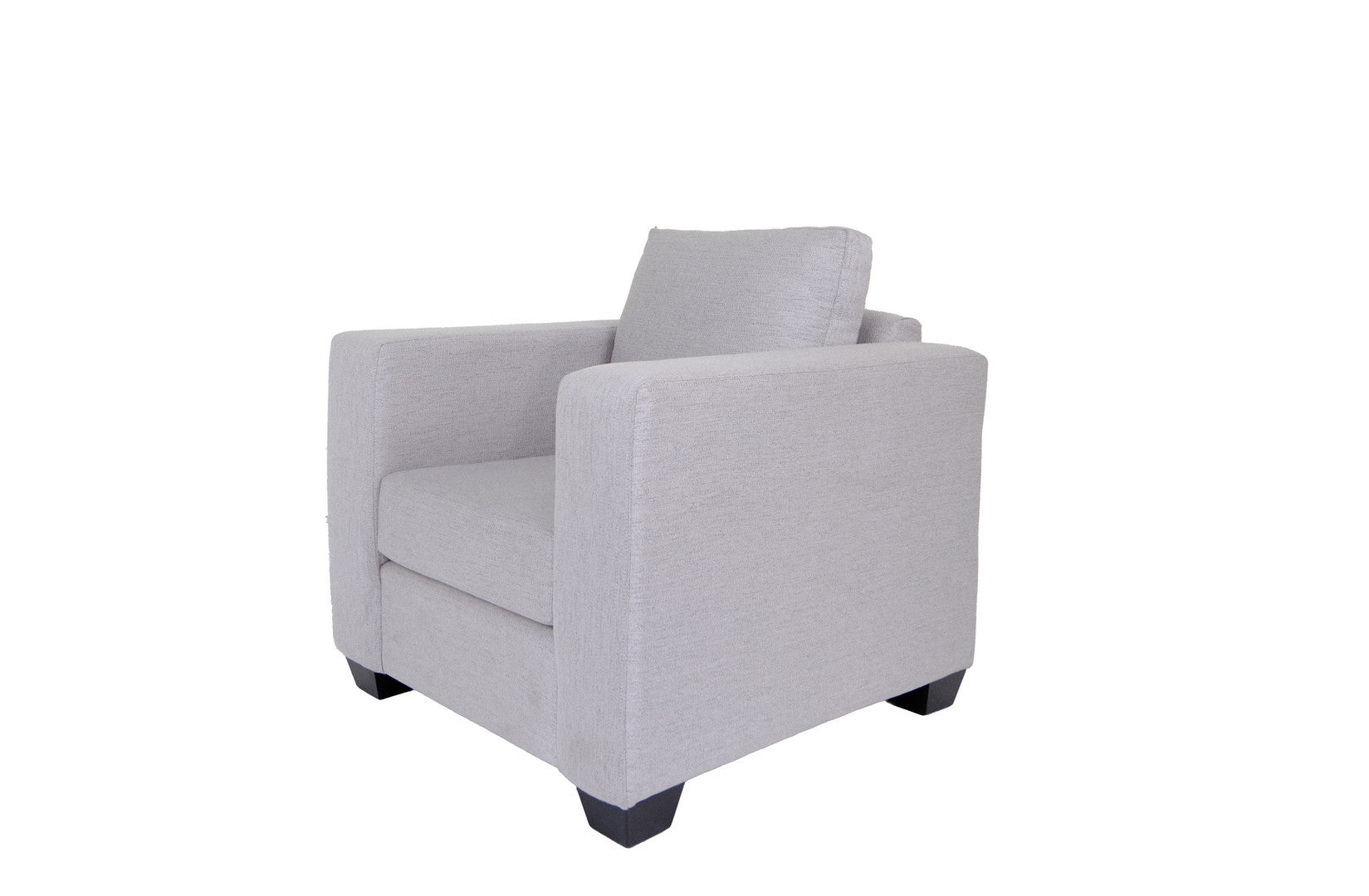 36" Gray And Dark Brown Polyester Blend Arm Chair