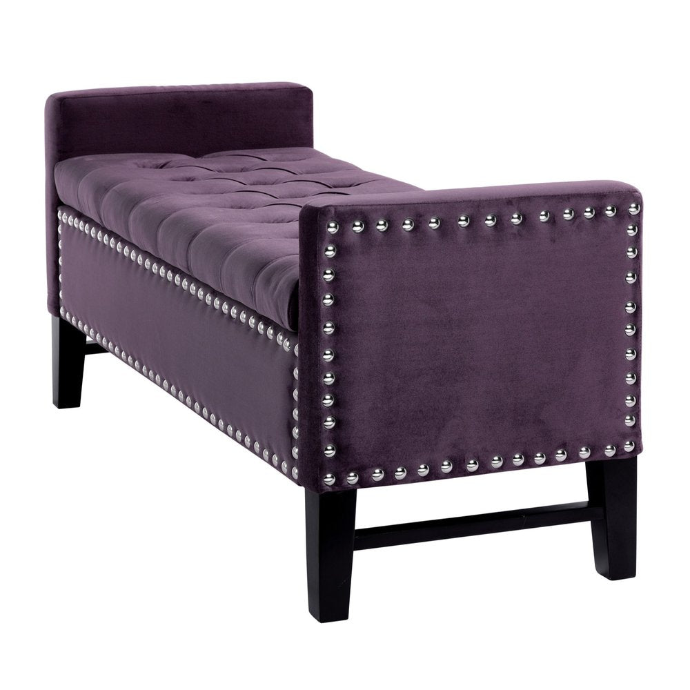 50" Espresso Upholstered PU Leather Bench with Flip top