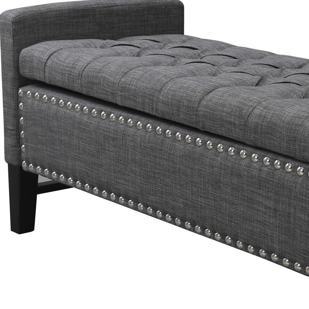 50" Espresso Upholstered PU Leather Bench with Flip top