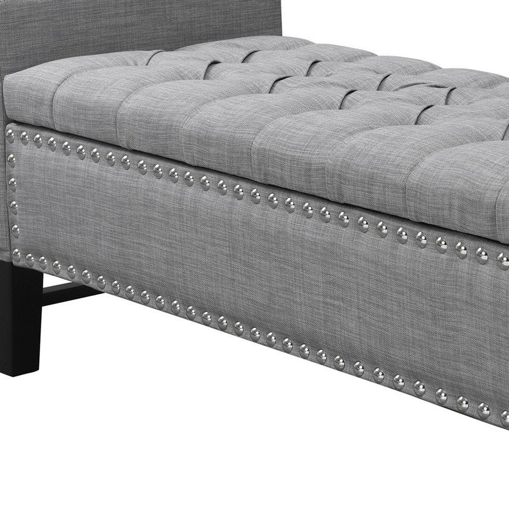 50" Espresso Upholstered PU Leather Bench with Flip top