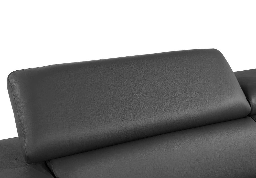 42" Black And Silver Top Grain Leather Club Chair