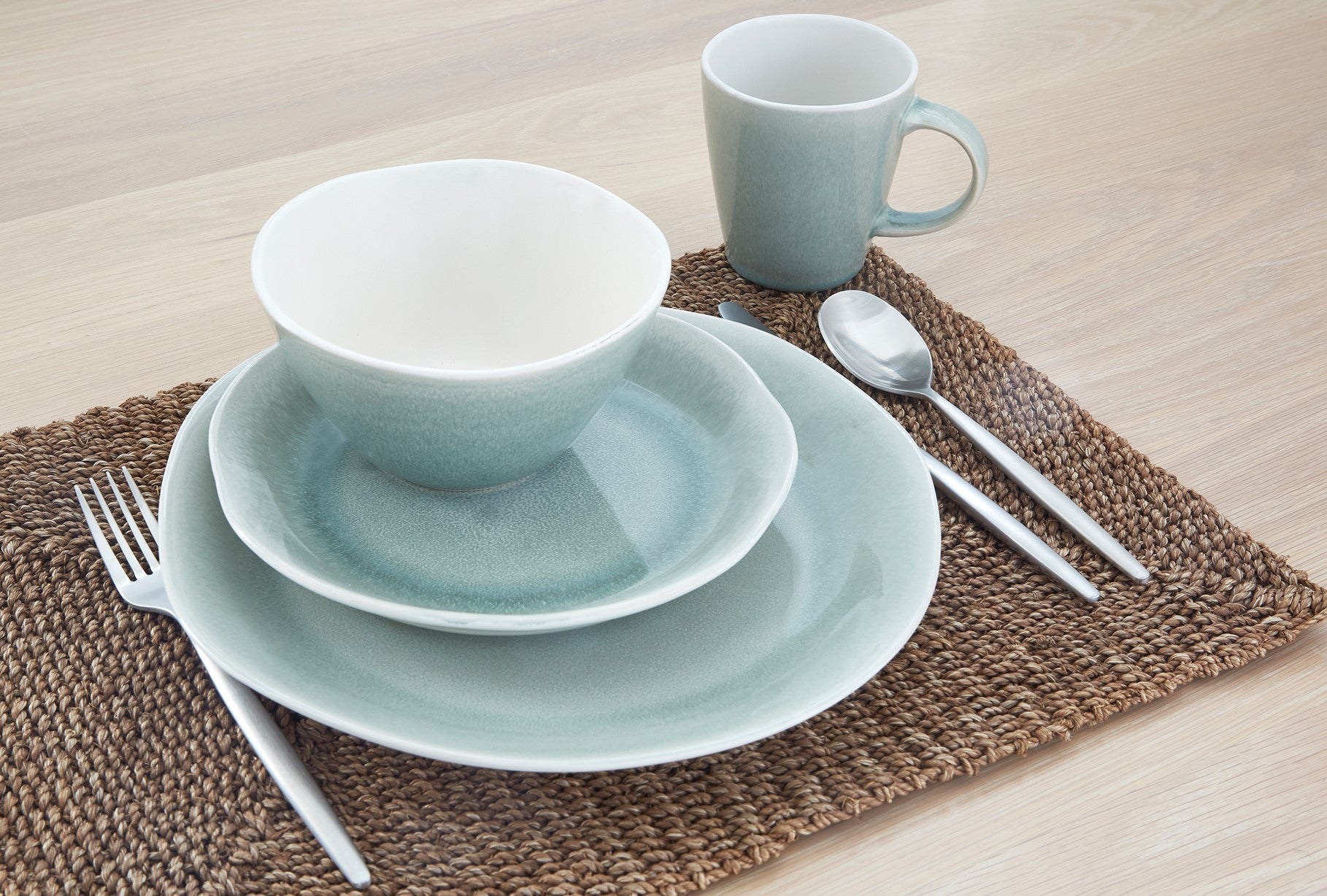 Sage Sixteen Piece Ceramic Service For Four Dinnerware Set