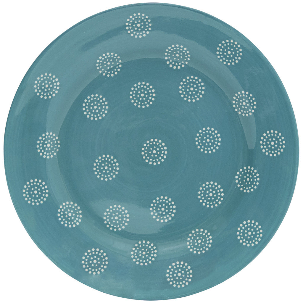 Turquoise Sixteen Piece Round Trellis Ceramic Service For Four Dinnerware Set