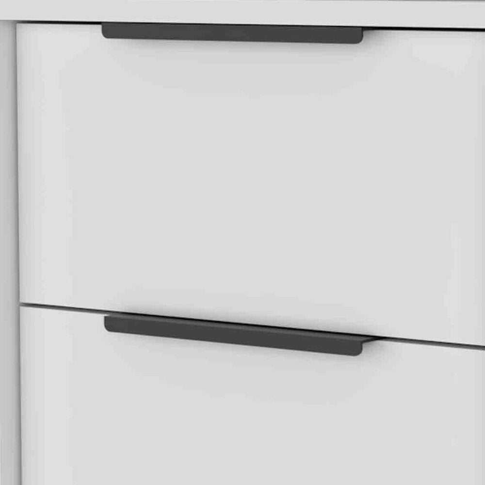 19" White Wood Two Drawer Nightstand