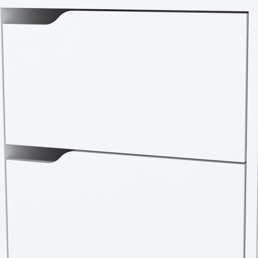 20" White Wood Two Drawer Nightstand