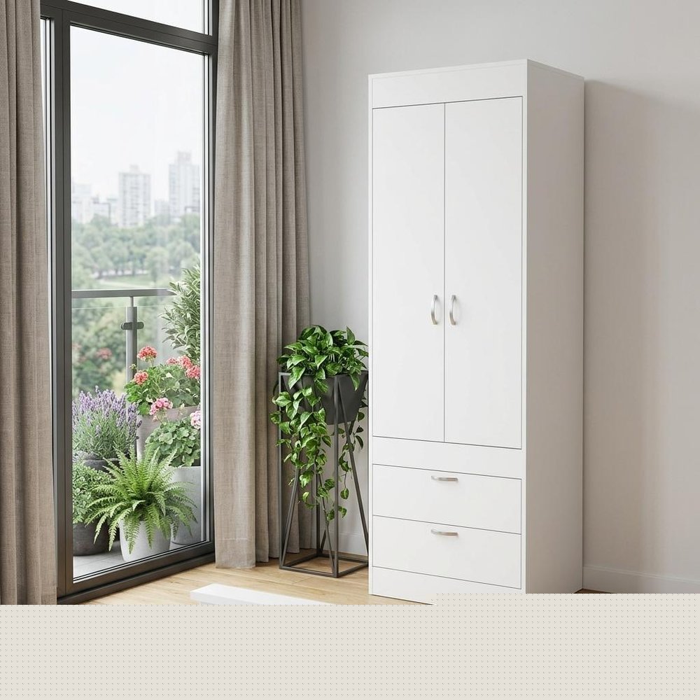 23" White Two Drawer Dresser