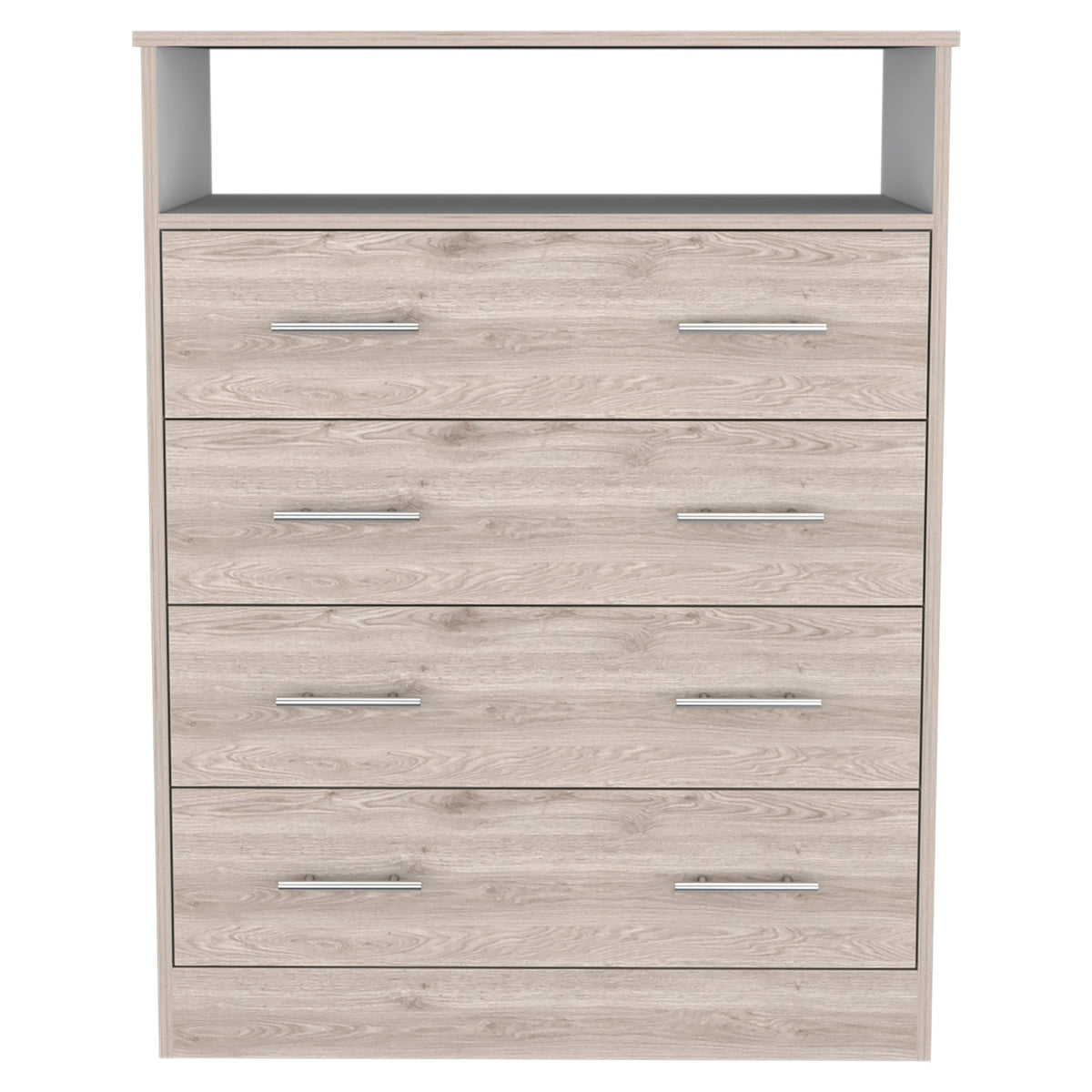 33" Oak Wood Four Drawer Dresser
