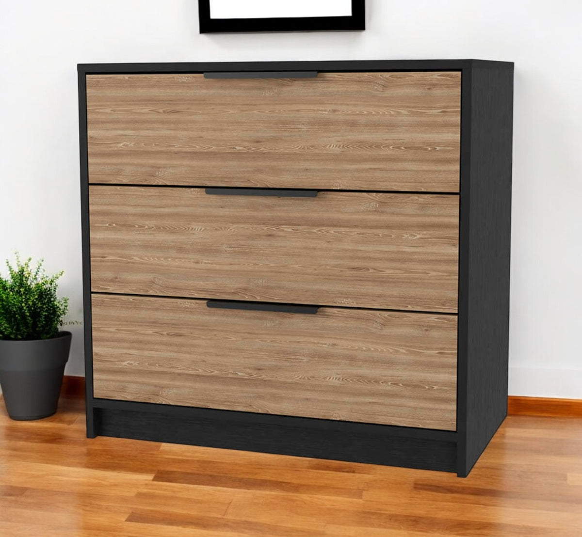 28" Oak Three Drawer Dresser
