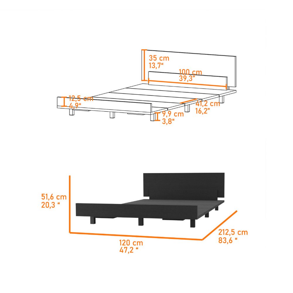Gray Wood Twin Bed Frame