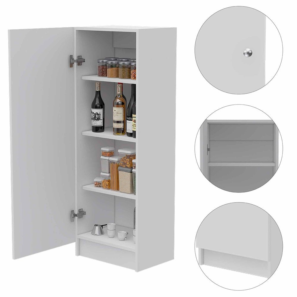 47" White Wood Pantry Or Storage Closet