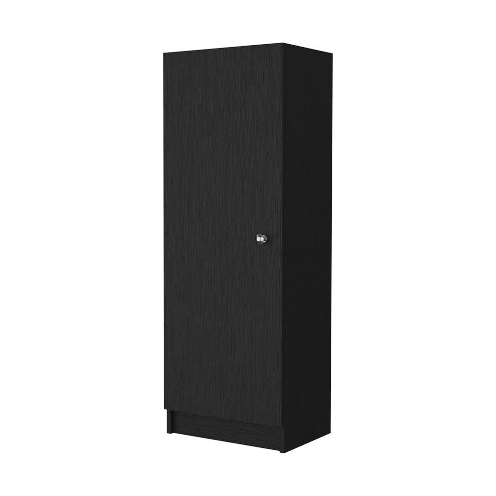 47" Black Wood Pantry Or Storage Closet