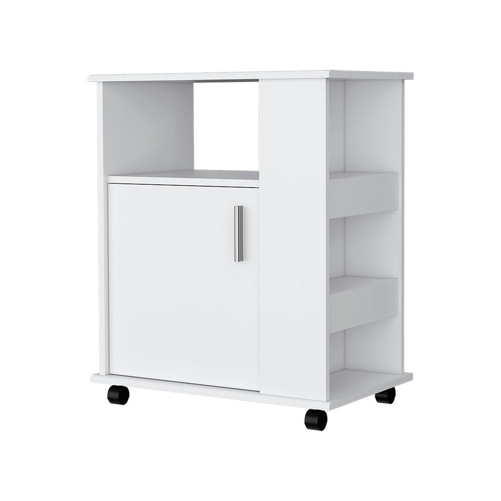 29" White Wood Accent Cabinet With Single Door