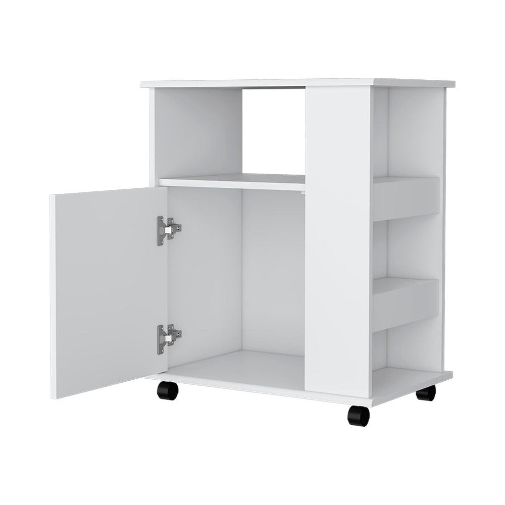 29" White Wood Accent Cabinet With Single Door