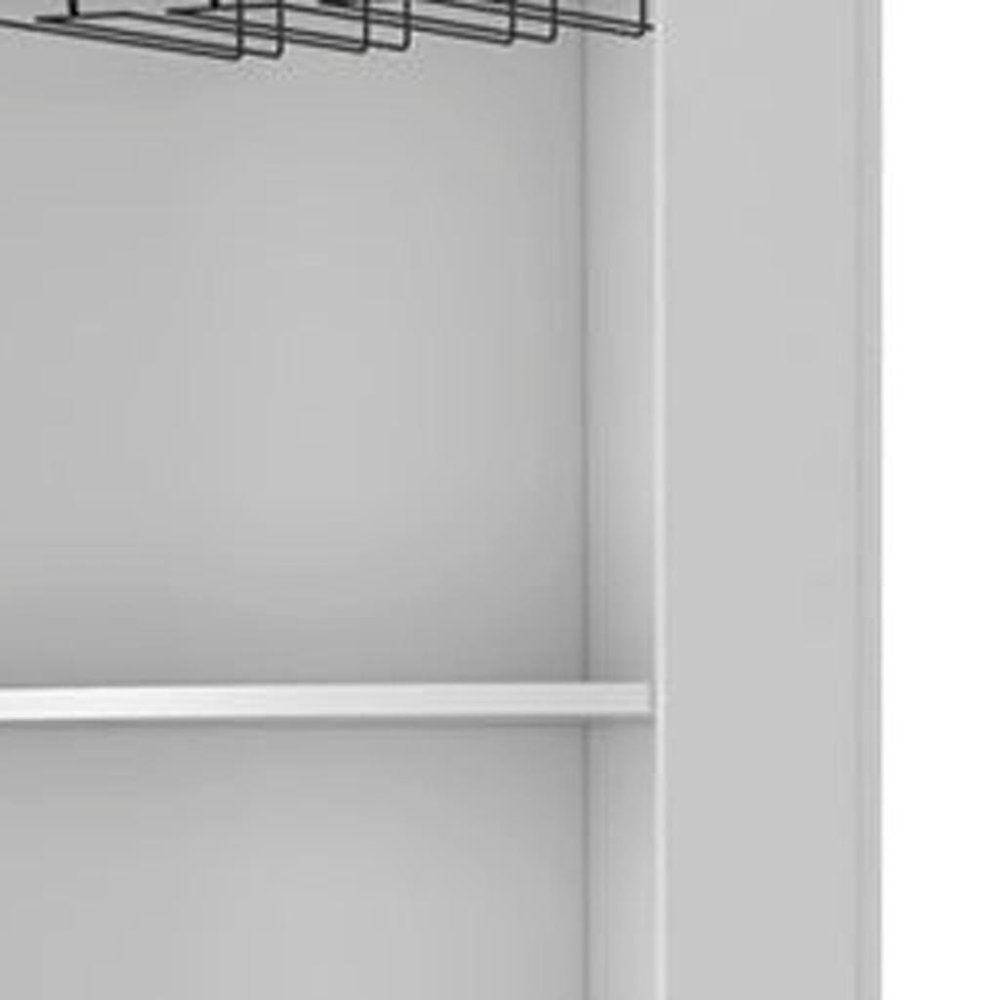 18" White Wood Corner Bar Cabinet With Two Doors