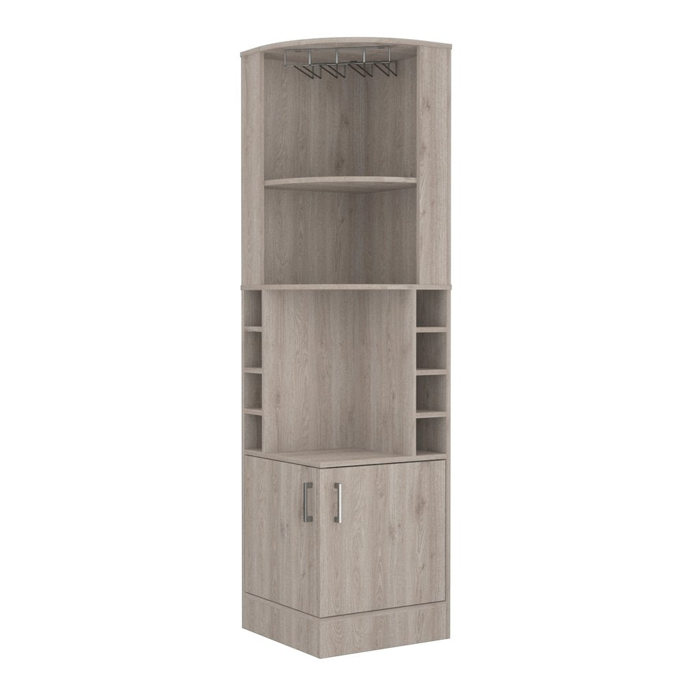 18" Light Gray Wood Corner Bar Cabinet With Two Doors