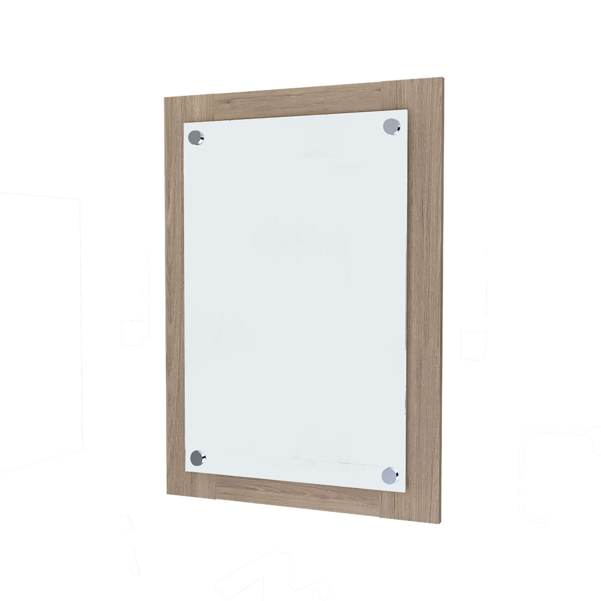 28" Brown Framed Accent Mirror