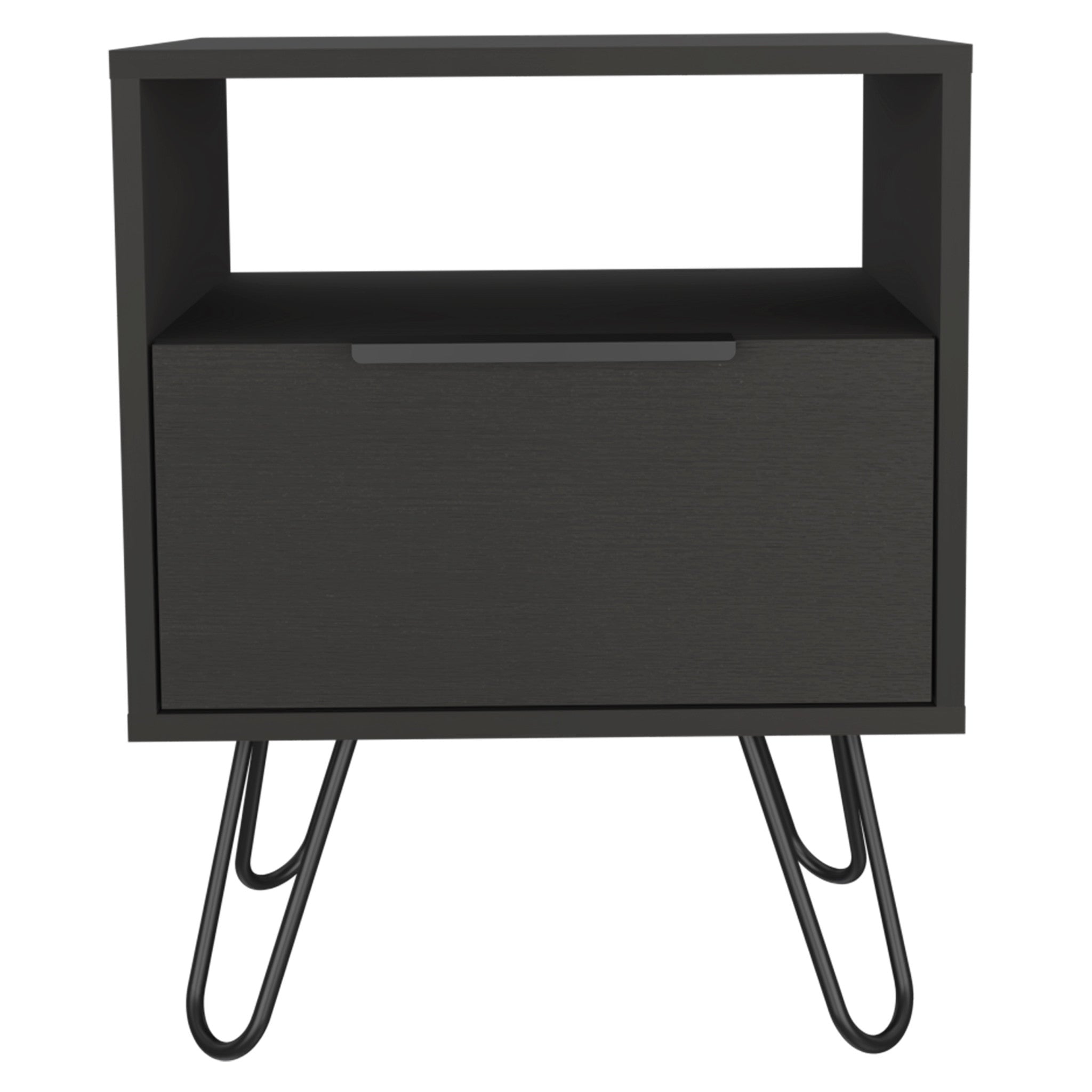 22" Black Wood Nightstand