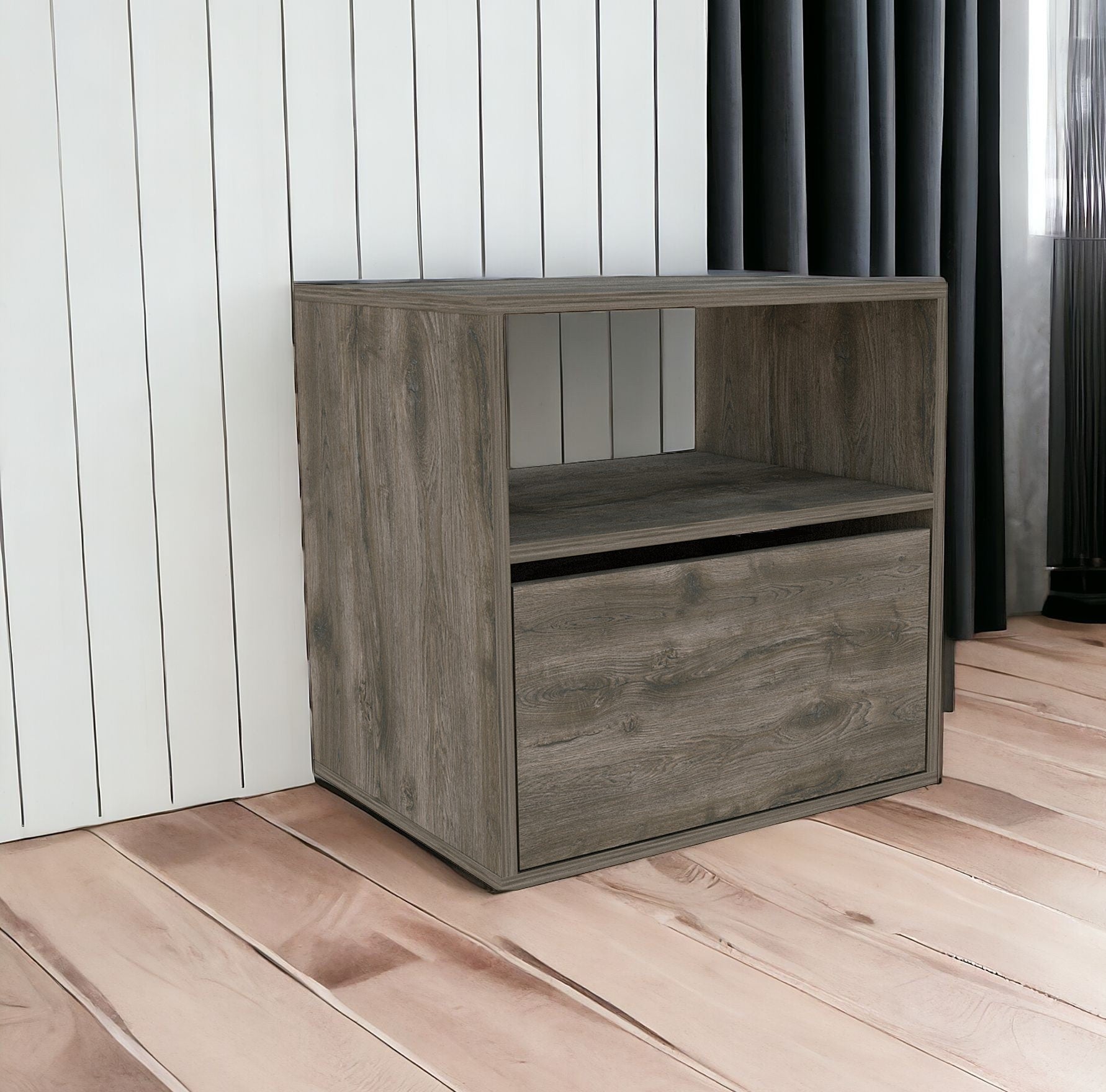 21" Brown Wood Nightstand