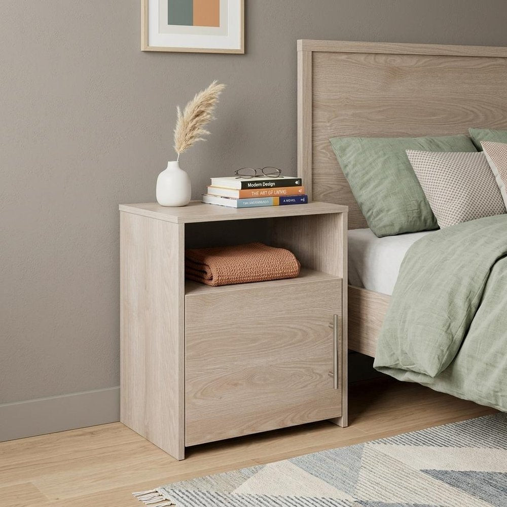 23" Gray Wood Nightstand
