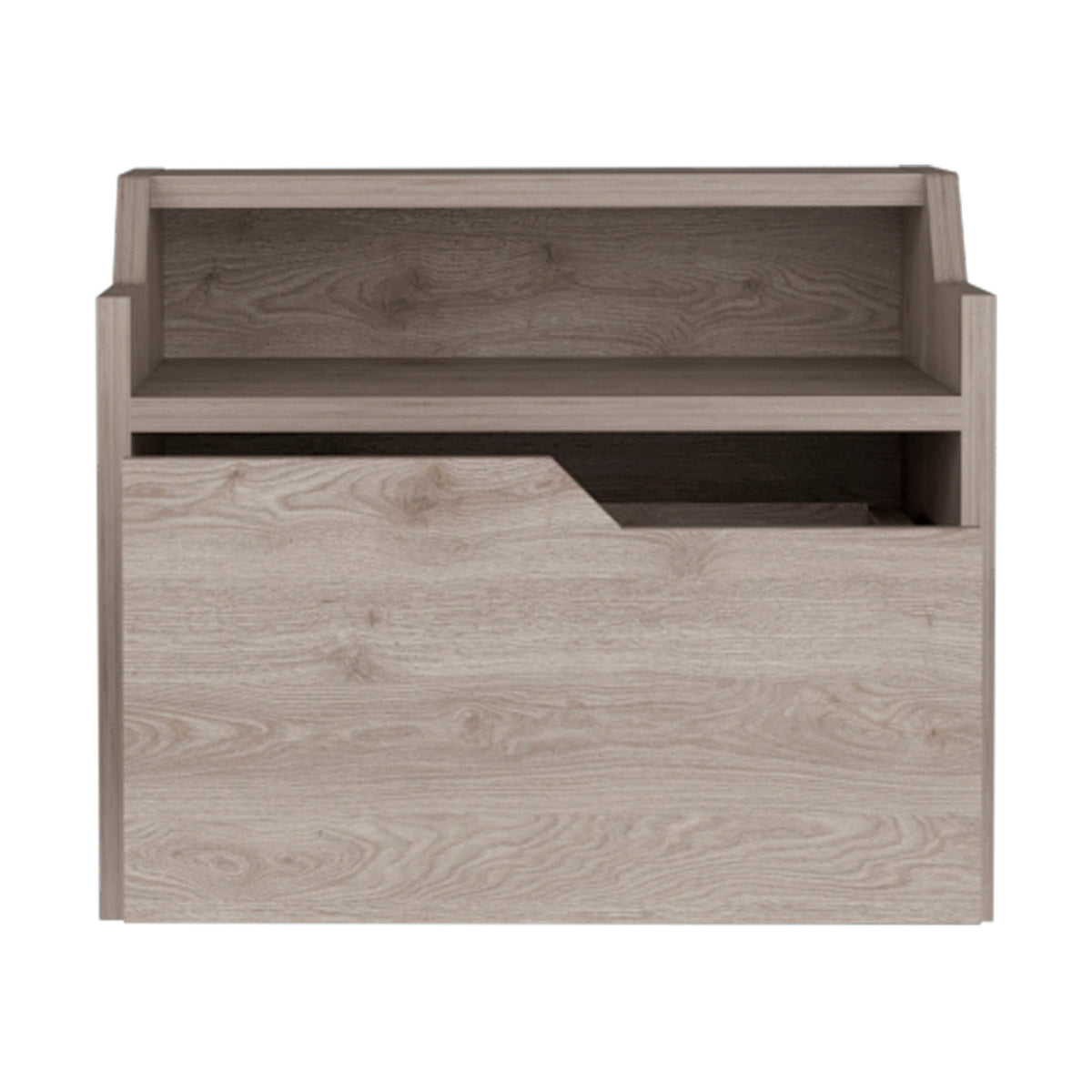 13" Gray Wood One Drawer Floating Nightstand