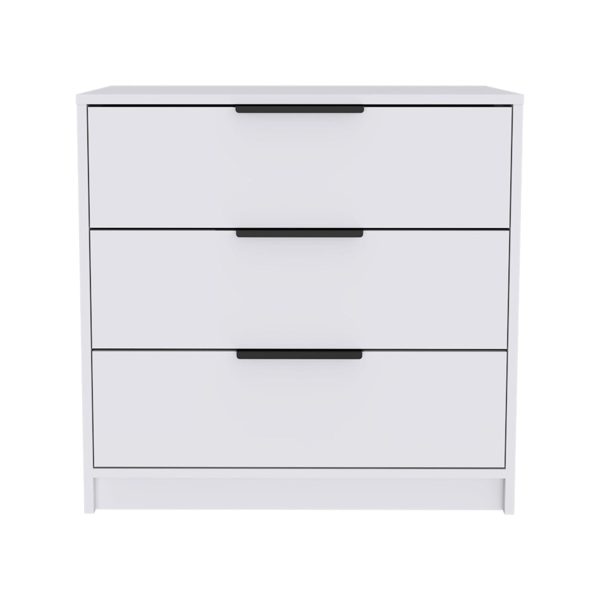 28" White Wood Three Drawer Dresser