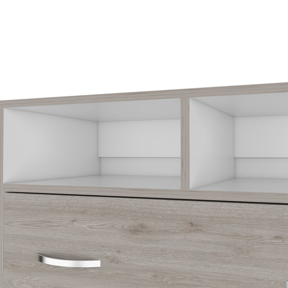 32" Light Gray Wood Two Drawer Dresser