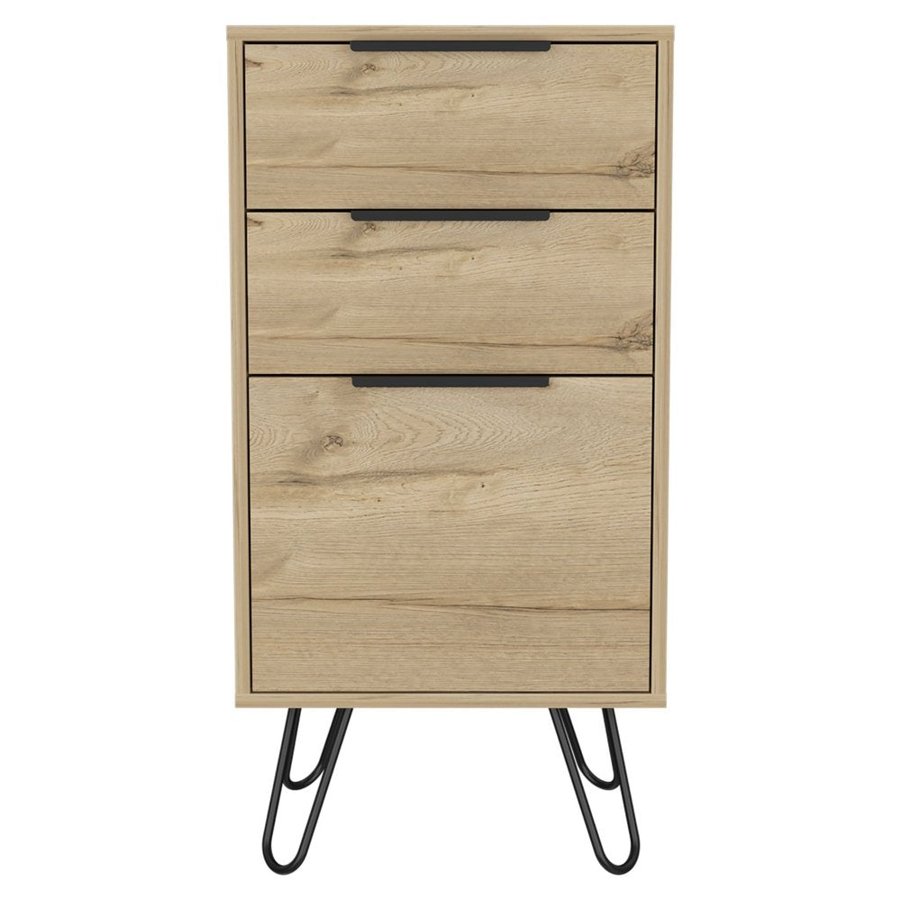 18" Natural Wood Three Drawer Dresser