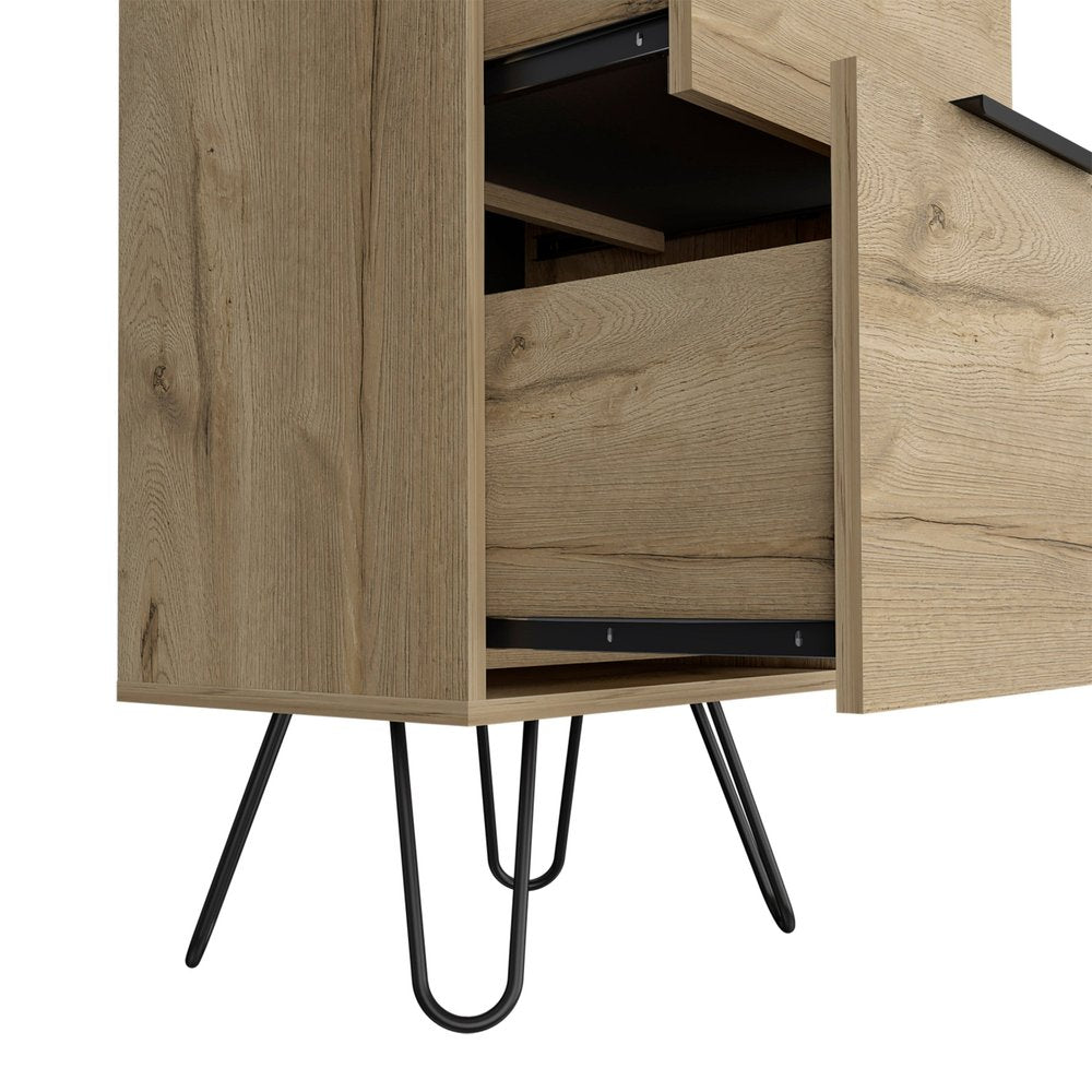 18" Natural Wood Three Drawer Dresser