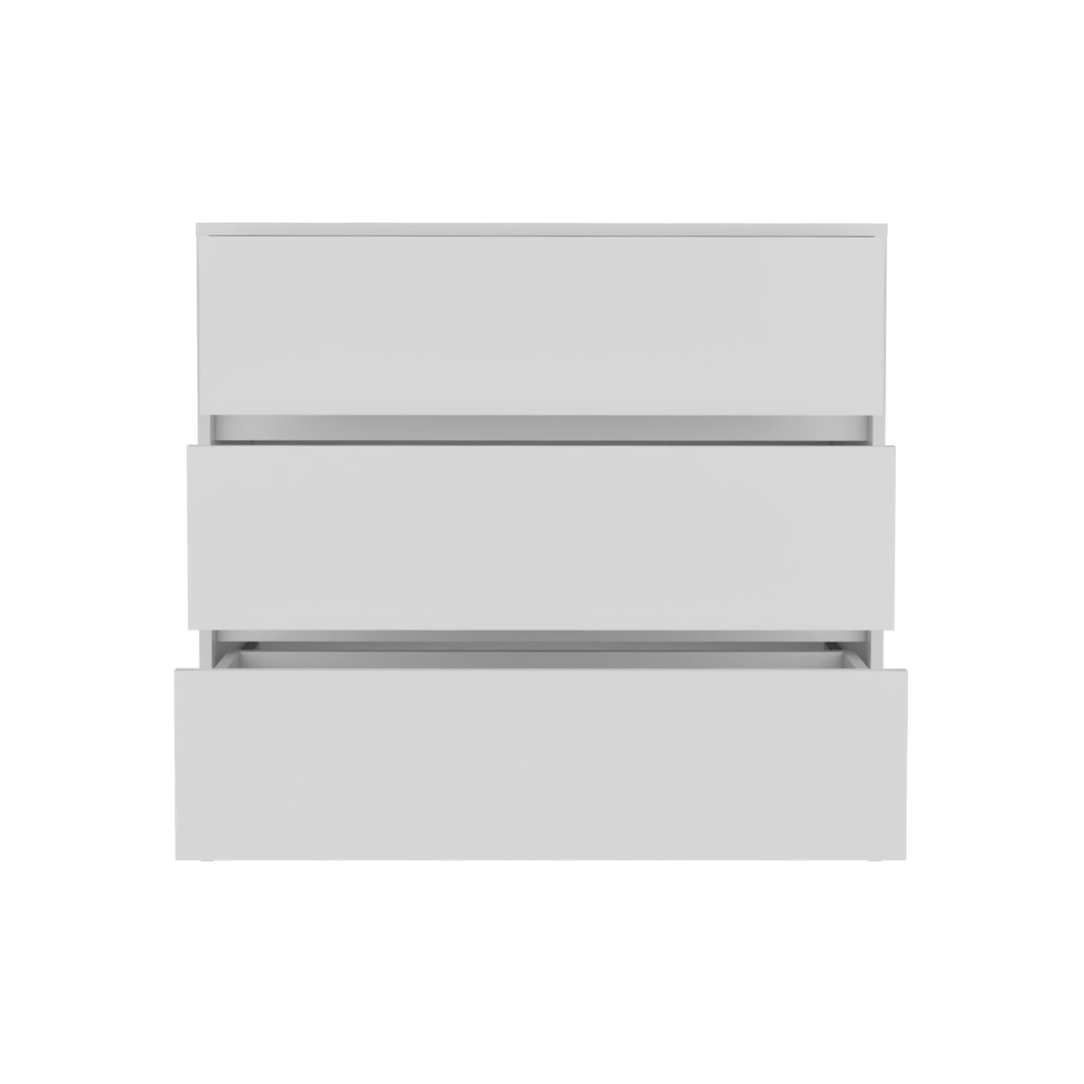 34" White Three Drawer Dresser