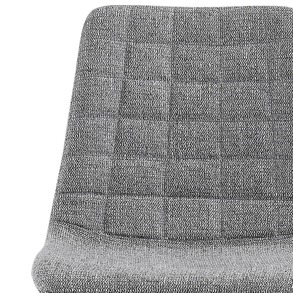 Set of Two 30" Light Gray and Black Fabric and Steel Low Back Bar Height Bar Chairs