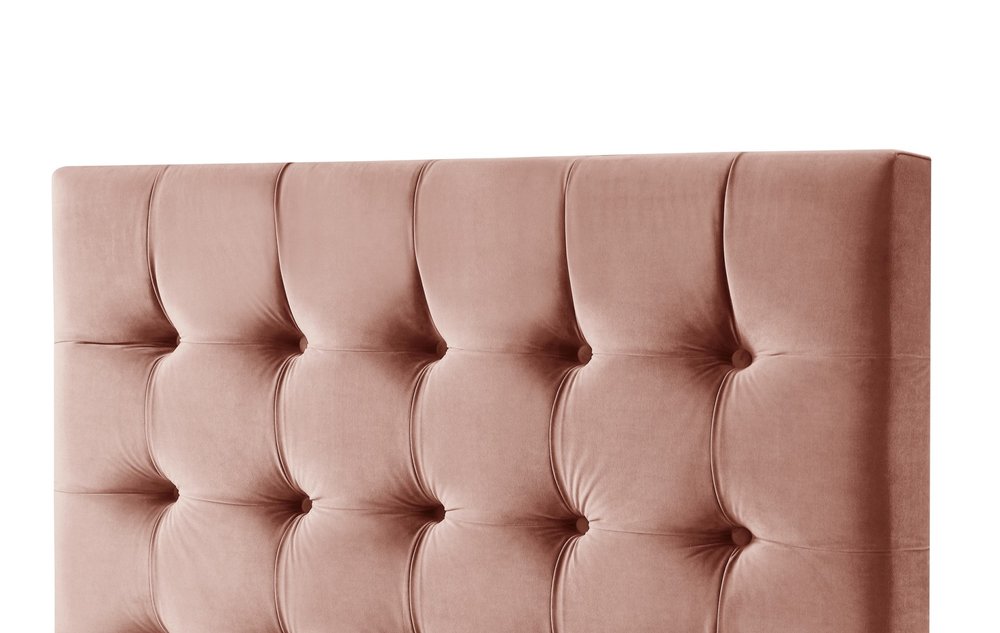 Blush Solid Wood Queen Tufted Upholstered Velvet Bed