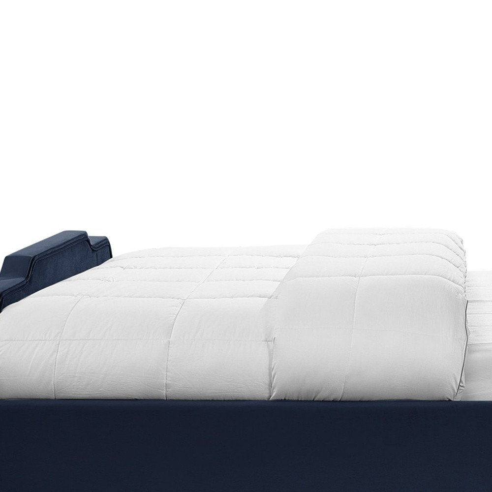 Black Solid Wood King Tufted Upholstered Velvet Bed with Nailhead Trim