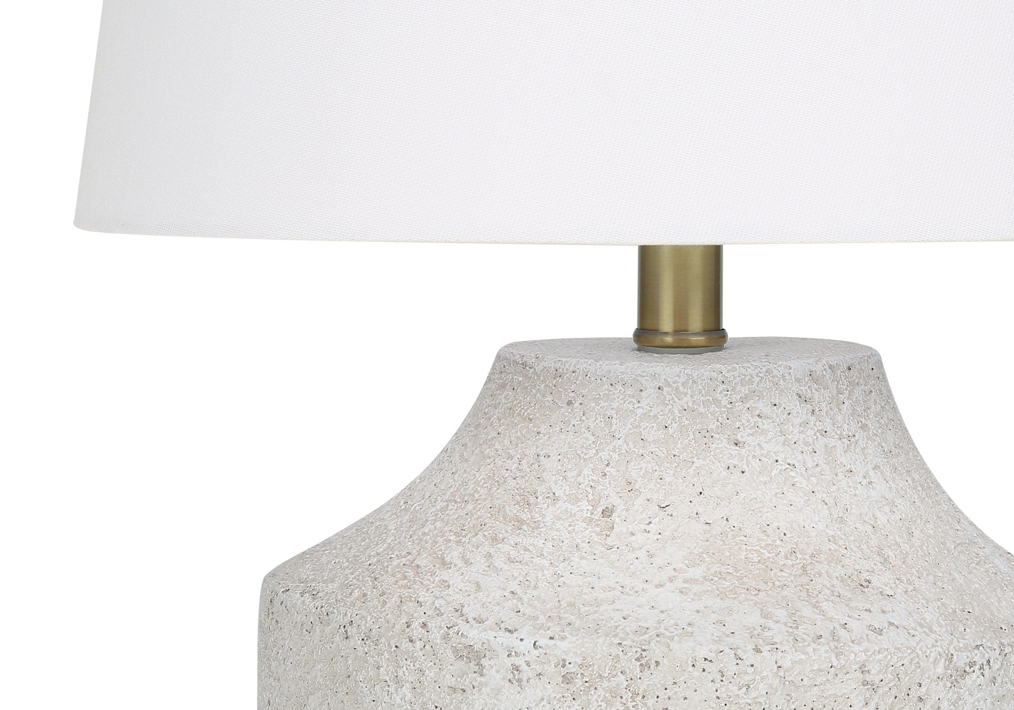 20" Cream Concrete Urn Table Lamp With Cream Empire Shade