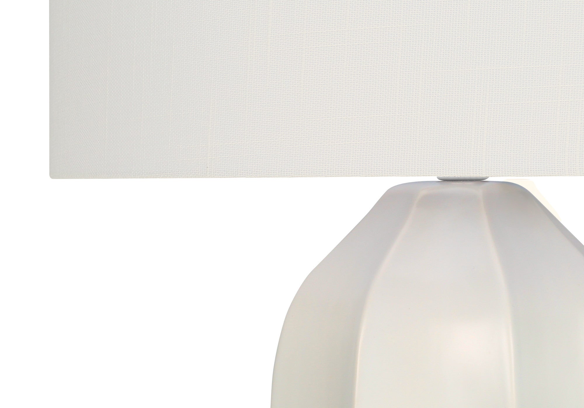 27" Cream Ceramic Geometric Table Lamp With Cream Drum Shade