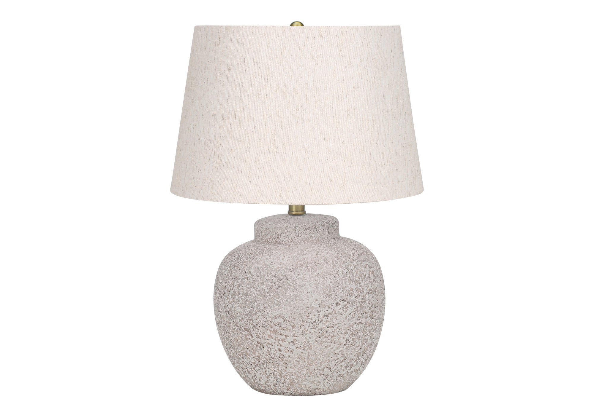 22" Cream Concrete Urn Table Lamp With Cream Abstract Empire Shade