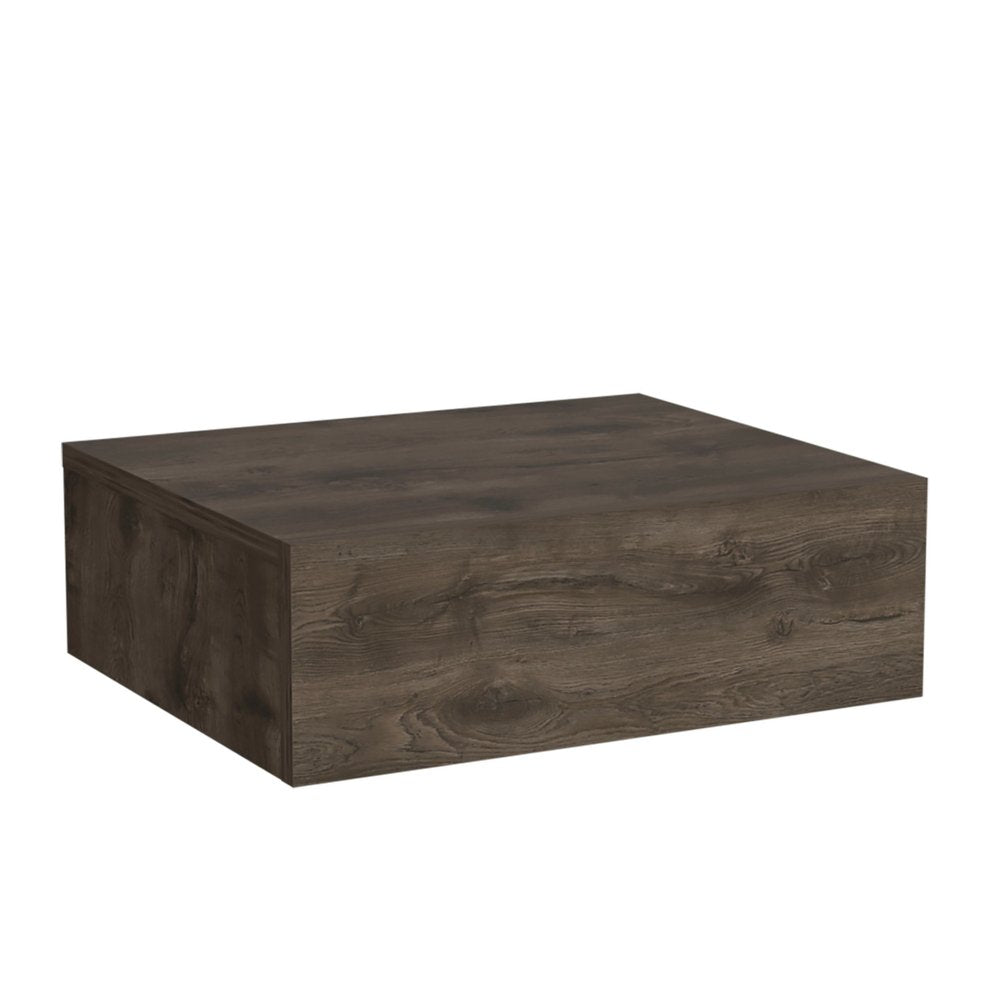16" Brown Wood One Drawer Floating Nightstand