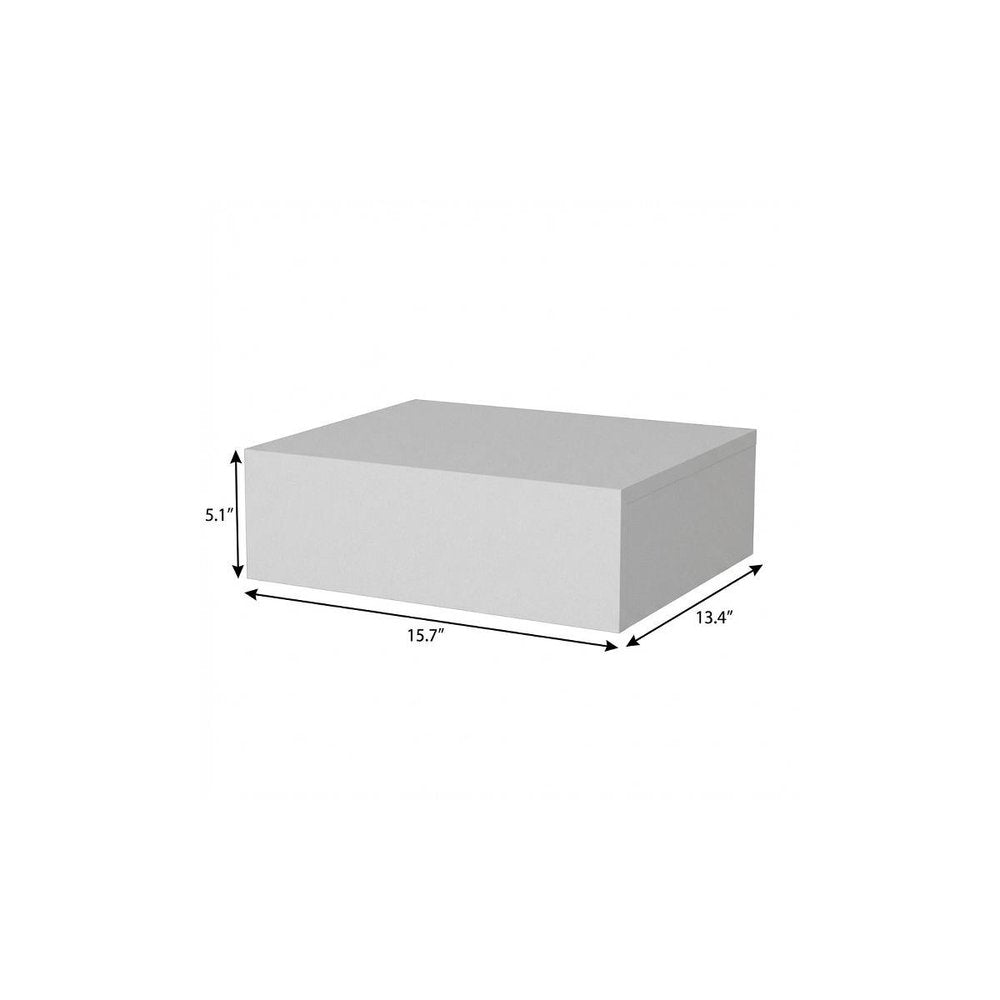 16" White Wood One Drawer Floating Nightstand