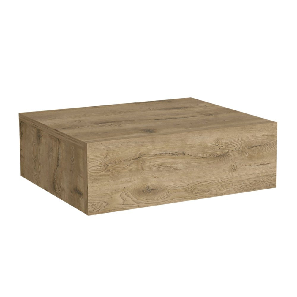 5" Beige Wood One Drawer Floating Nightstand