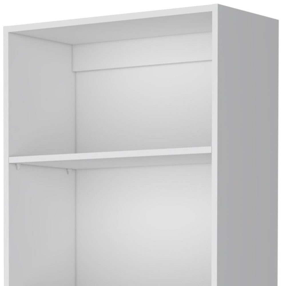 71" White Wood Five Tier Bookcase