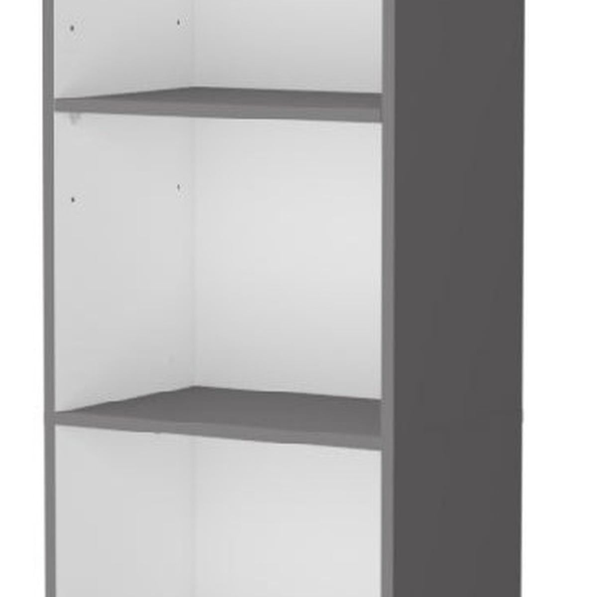 71" Gray And White Wood Five Tier Bookcase