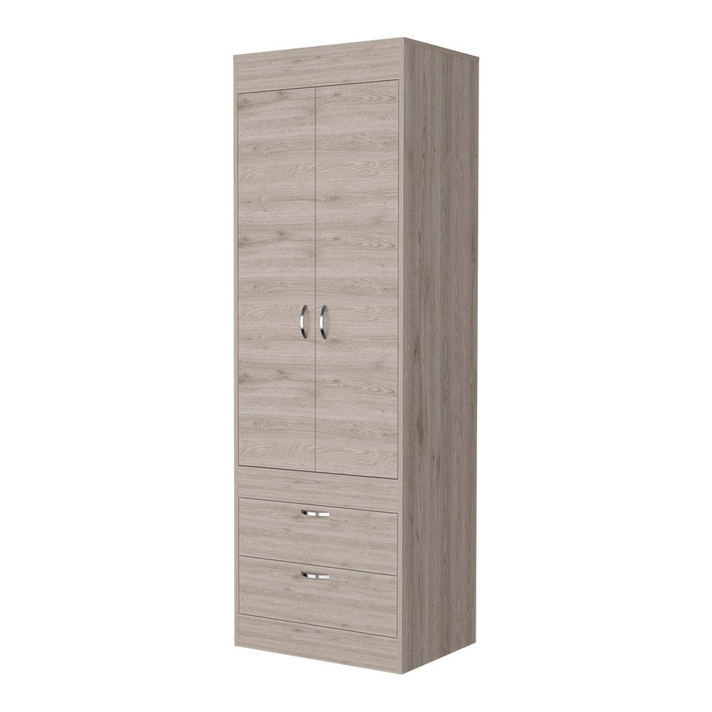 23" Light Gray Wood Accent Cabinet With Two Doors And Two Drawers