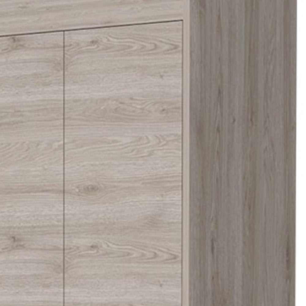 23" Light Gray Wood Accent Cabinet With Two Doors And Two Drawers