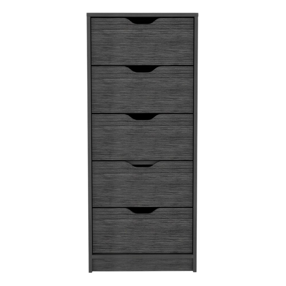 18" Gray Five Drawer Standard Chest