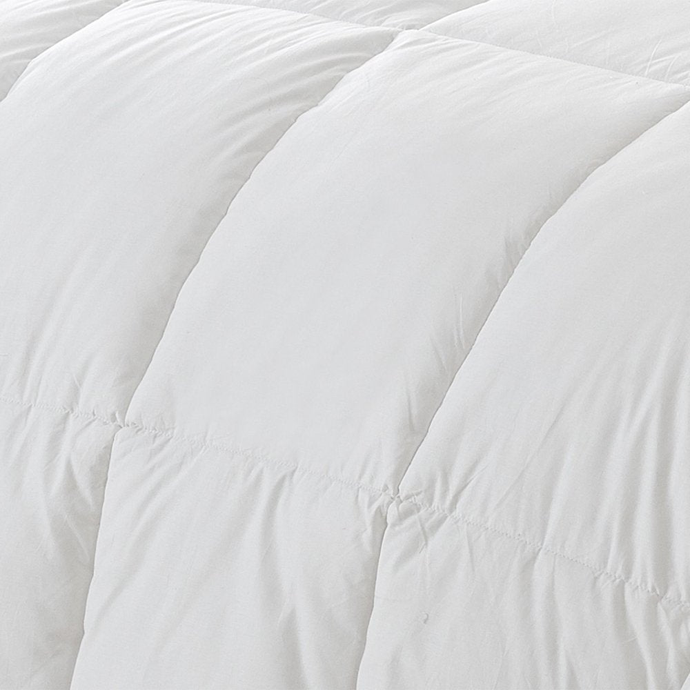 White Twin Fabric Spot Clean Goose Down Down Comforter