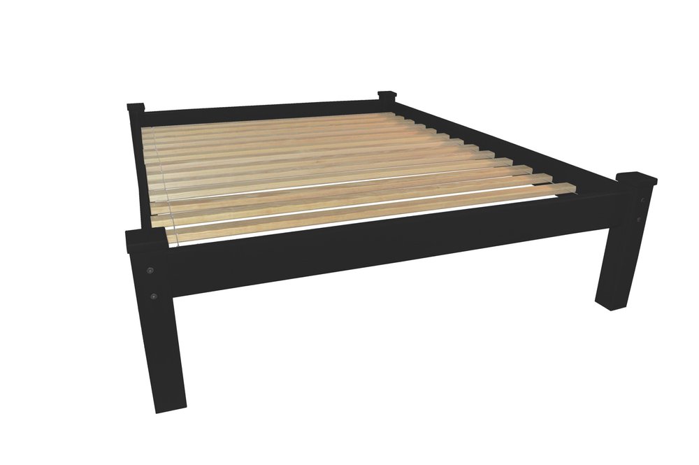 Black Solid Wood Twin Bed Frame