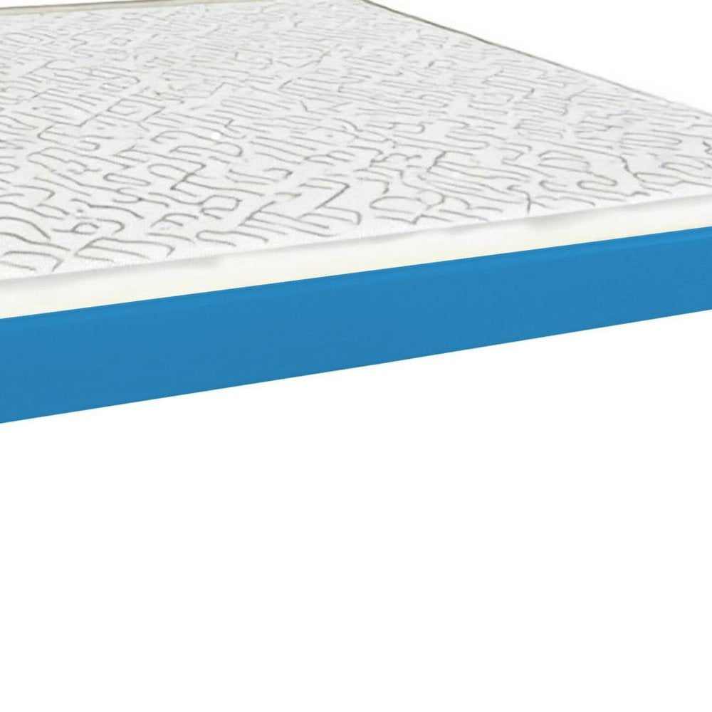 Caribbean Blue Solid Wood Twin Bed Frame