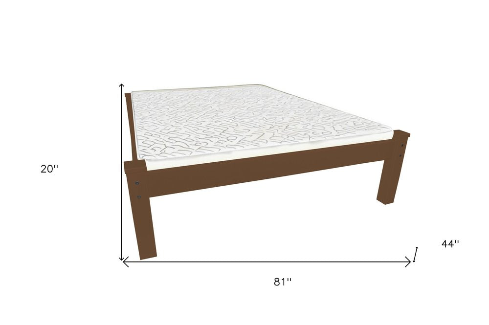 Brown Solid Wood Twin Bed Frame